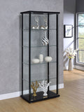 Coaster Delphinium 5-shelf Glass Curio Cabinet Black and Clear Default Title