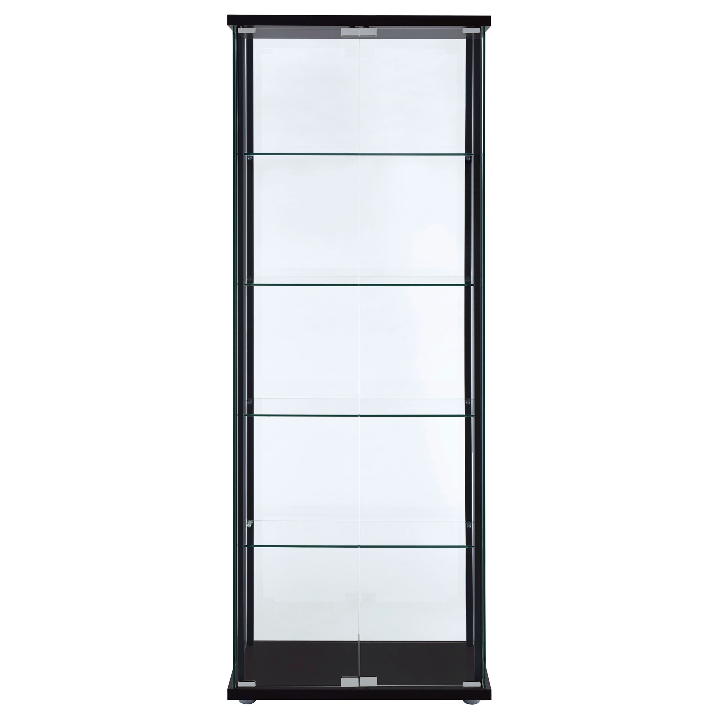 Coaster Delphinium 5-shelf Glass Curio Cabinet Black and Clear Default Title