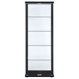 Coaster Delphinium 5-shelf Glass Curio Cabinet Black and Clear Default Title