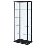 Coaster Delphinium 5-shelf Glass Curio Cabinet Black and Clear Default Title