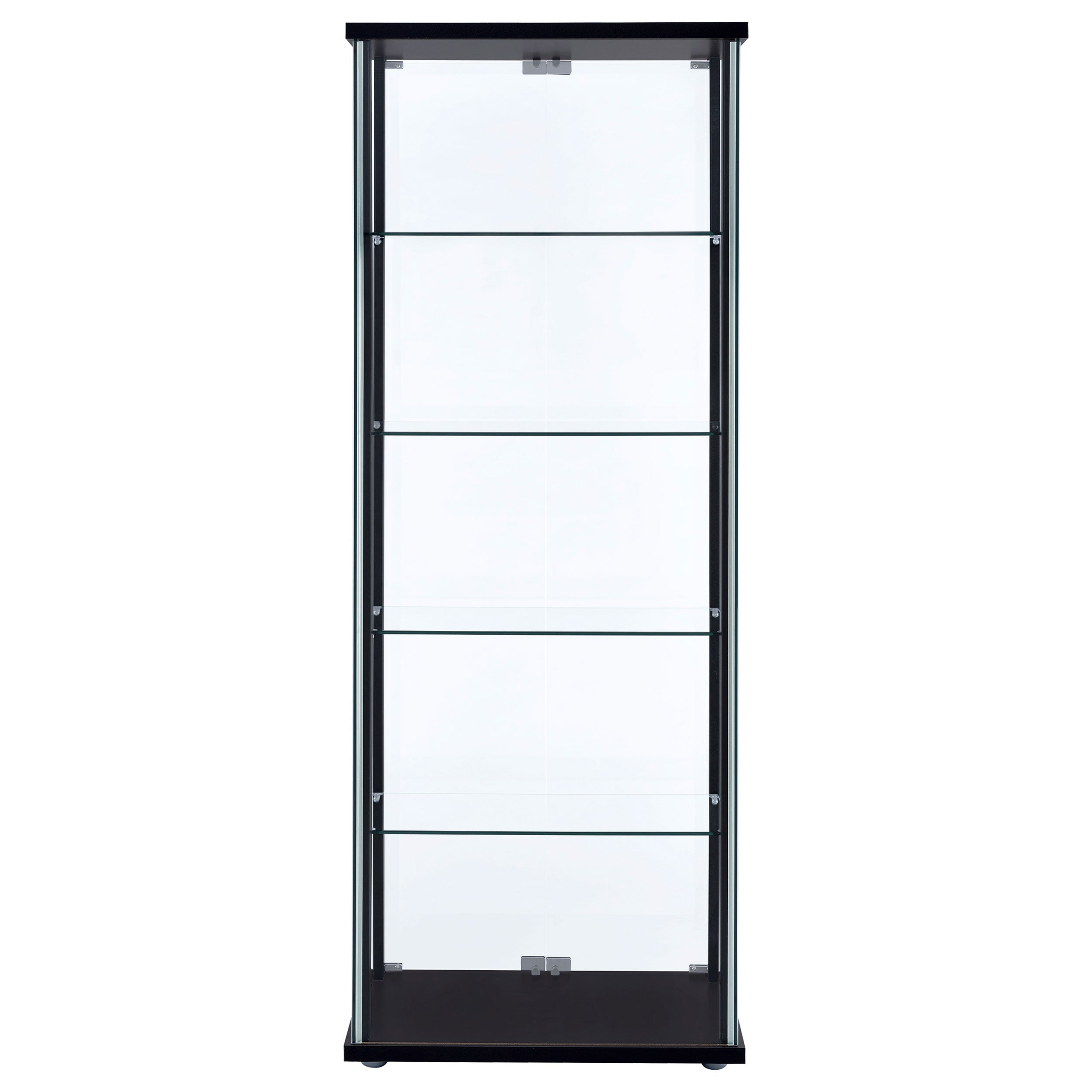 Coaster Delphinium 5-shelf Glass Curio Cabinet Black and Clear Default Title