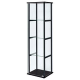 Coaster Cyclamen 4-shelf Glass Curio Cabinet Black and Clear Default Title