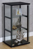 Coaster Cyclamen 3-shelf Glass Curio Cabinet Black and Clear Default Title