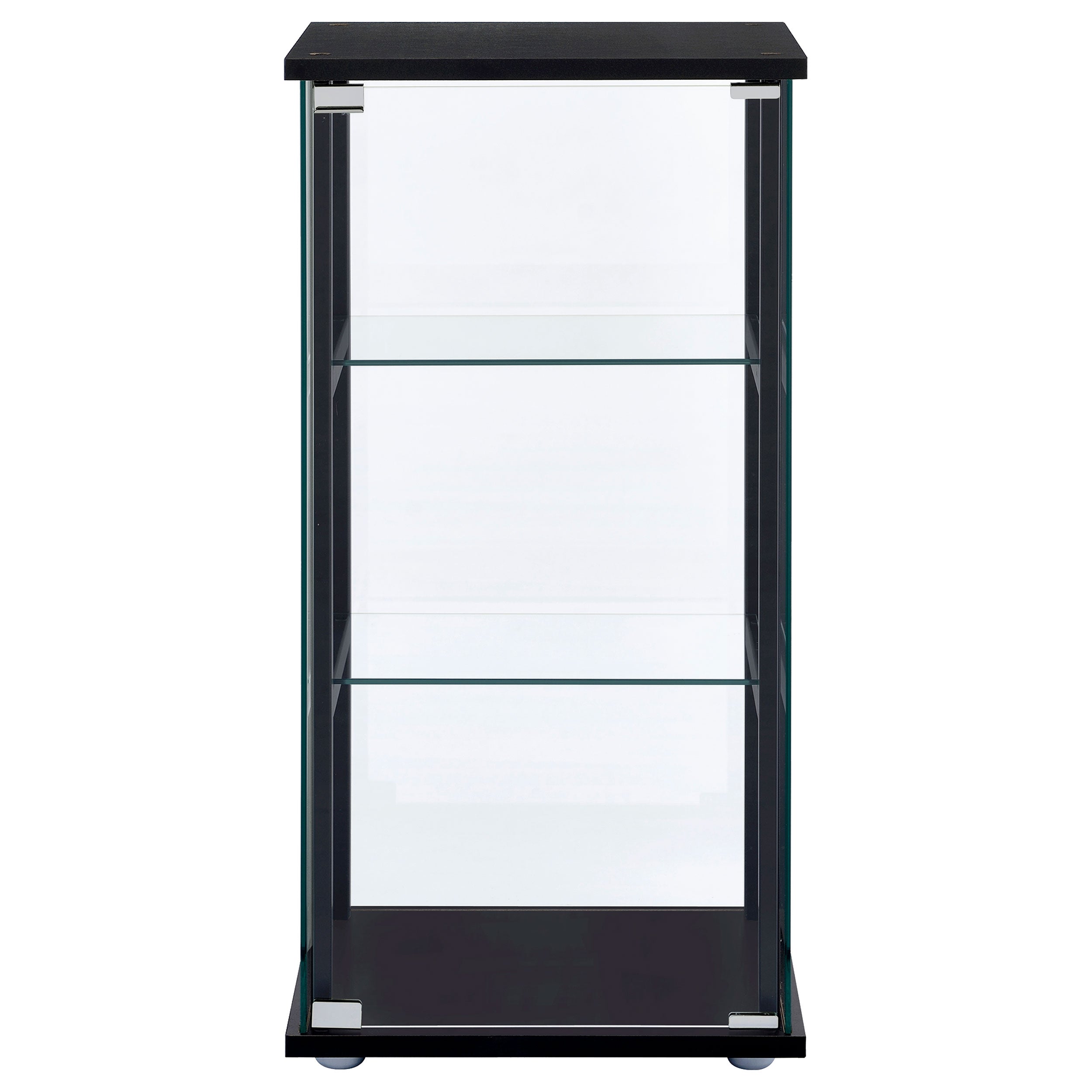 Coaster Cyclamen 3-shelf Glass Curio Cabinet Black and Clear Default Title