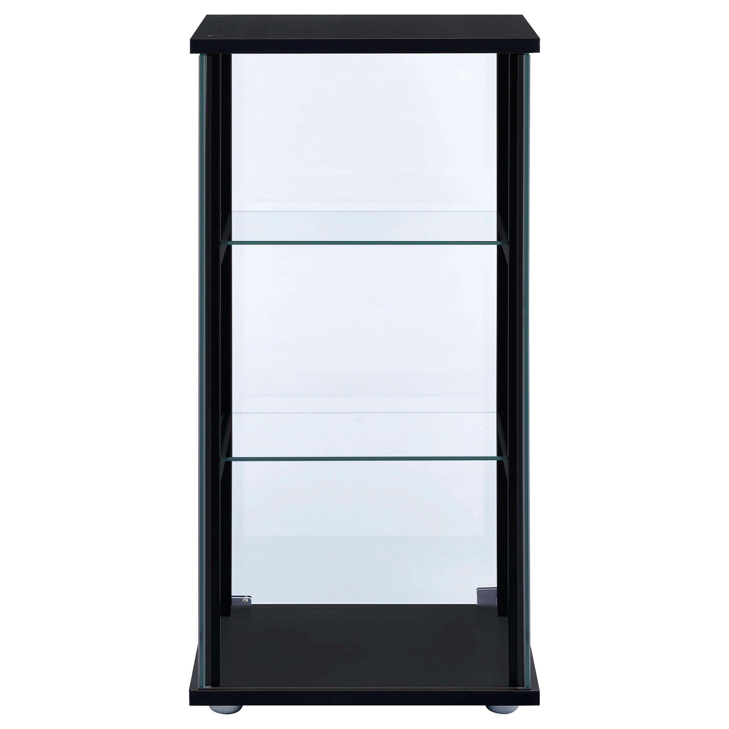 Coaster Cyclamen 3-shelf Glass Curio Cabinet Black and Clear Default Title