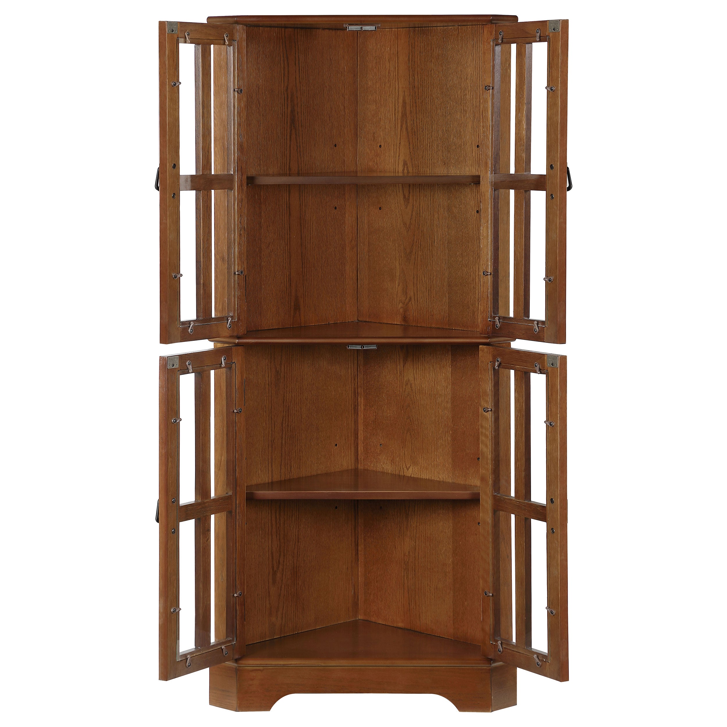 Coaster Coreosis 4-shelf Corner Curio Cabinet Golden Brown Default Title