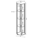 Coaster Zahavah 4-shelf Hexagon Shaped Curio Cabinet Black and Clear Default Title