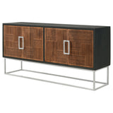 Coaster Borman 4-door Wooden Accent Cabinet Walnut and Black Default Title