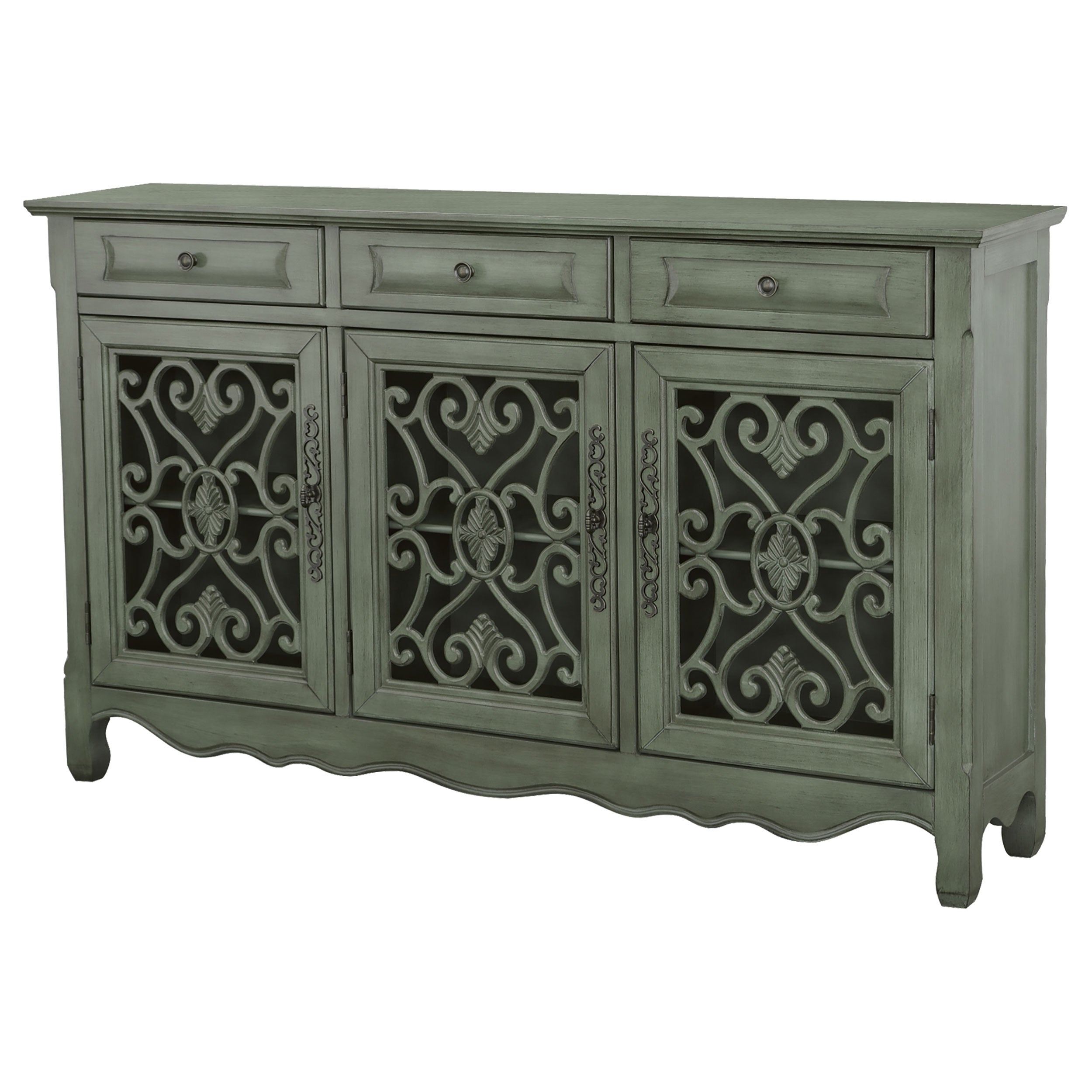 Coaster Madeline 3-door Accent Cabinet Antique Green Default Title