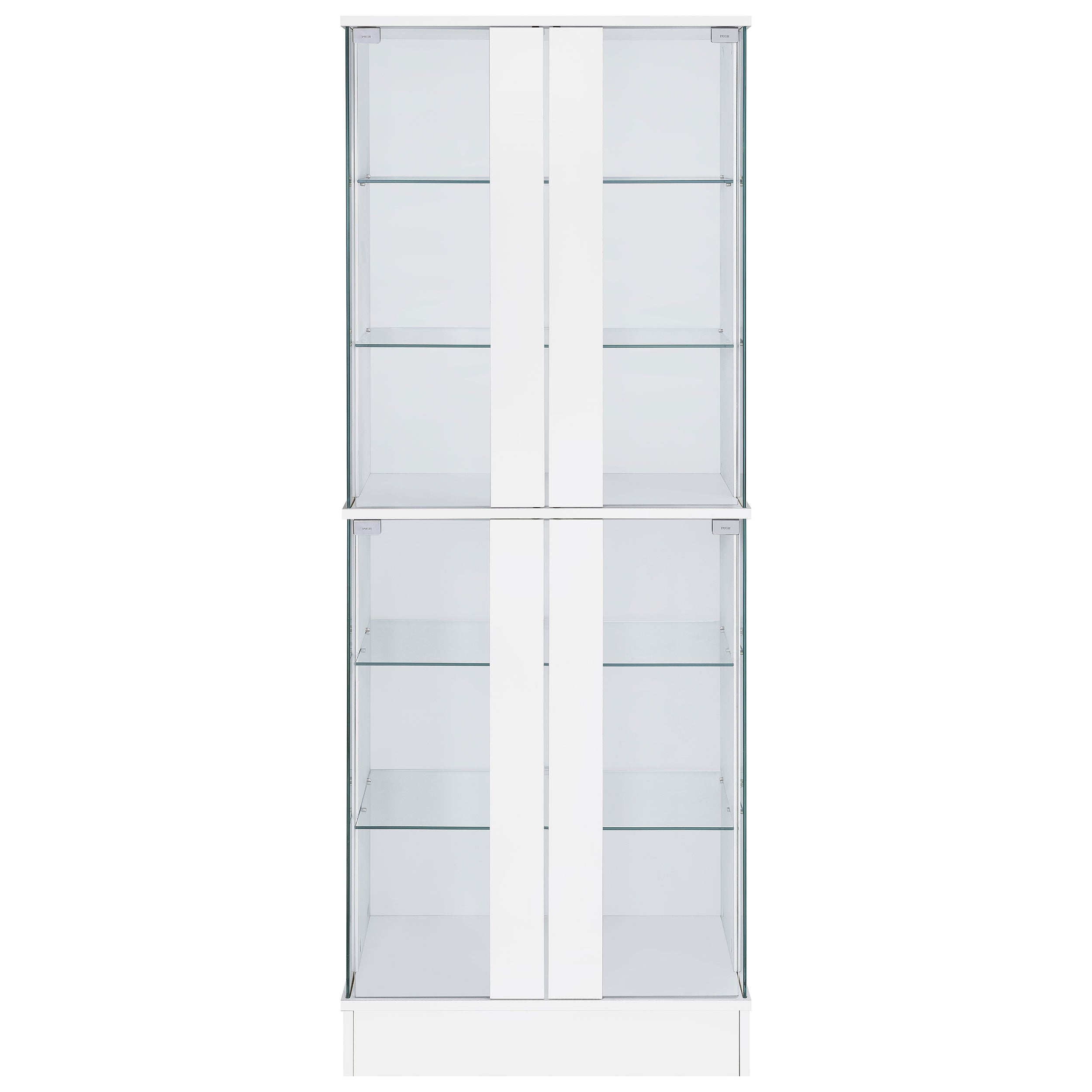 Coaster Cabra Display Case Curio Cabinet with Glass Shelves and LED Lighting White High Gloss Default Title