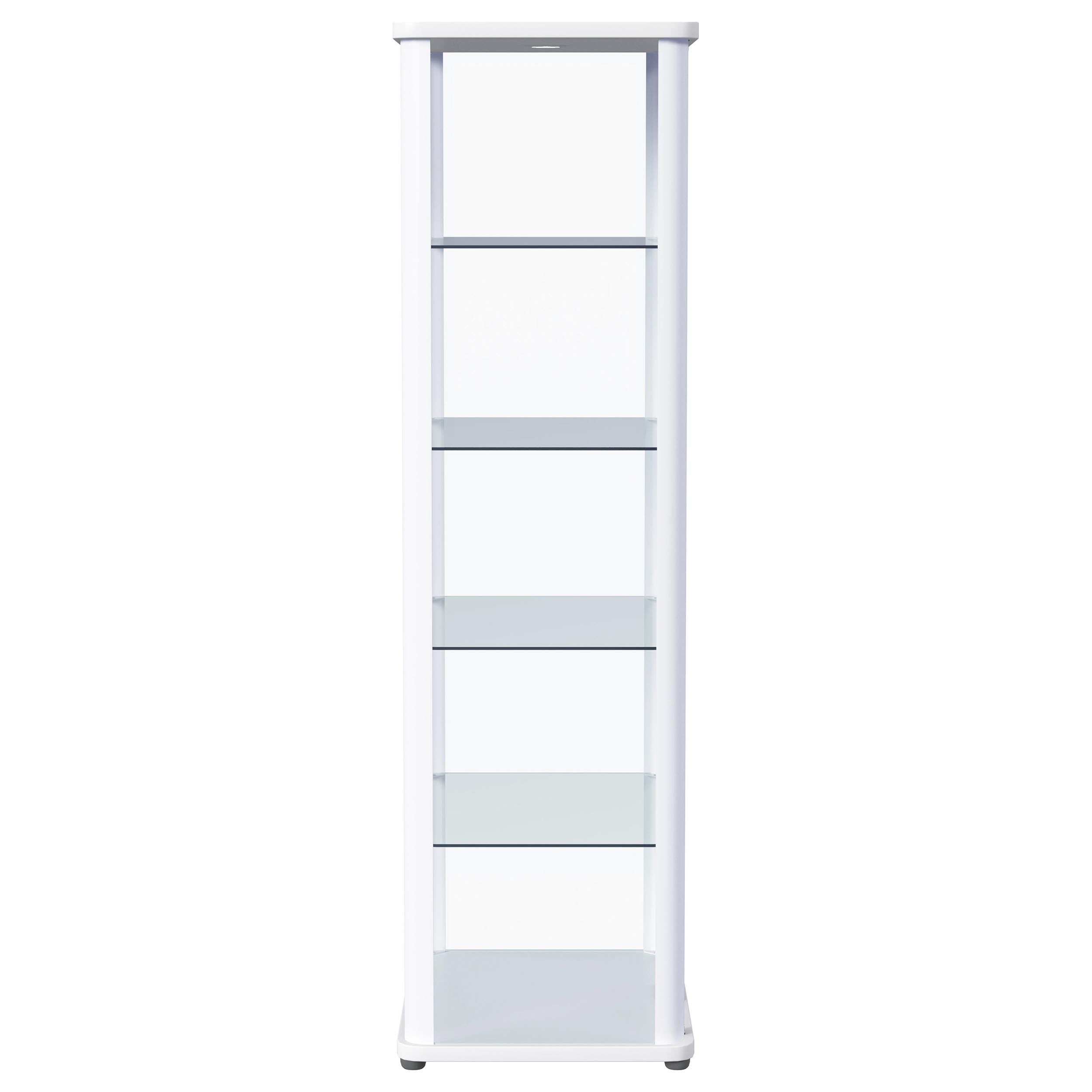 Aero 5-shelf Display Curio Cabinet with LED Lighting White