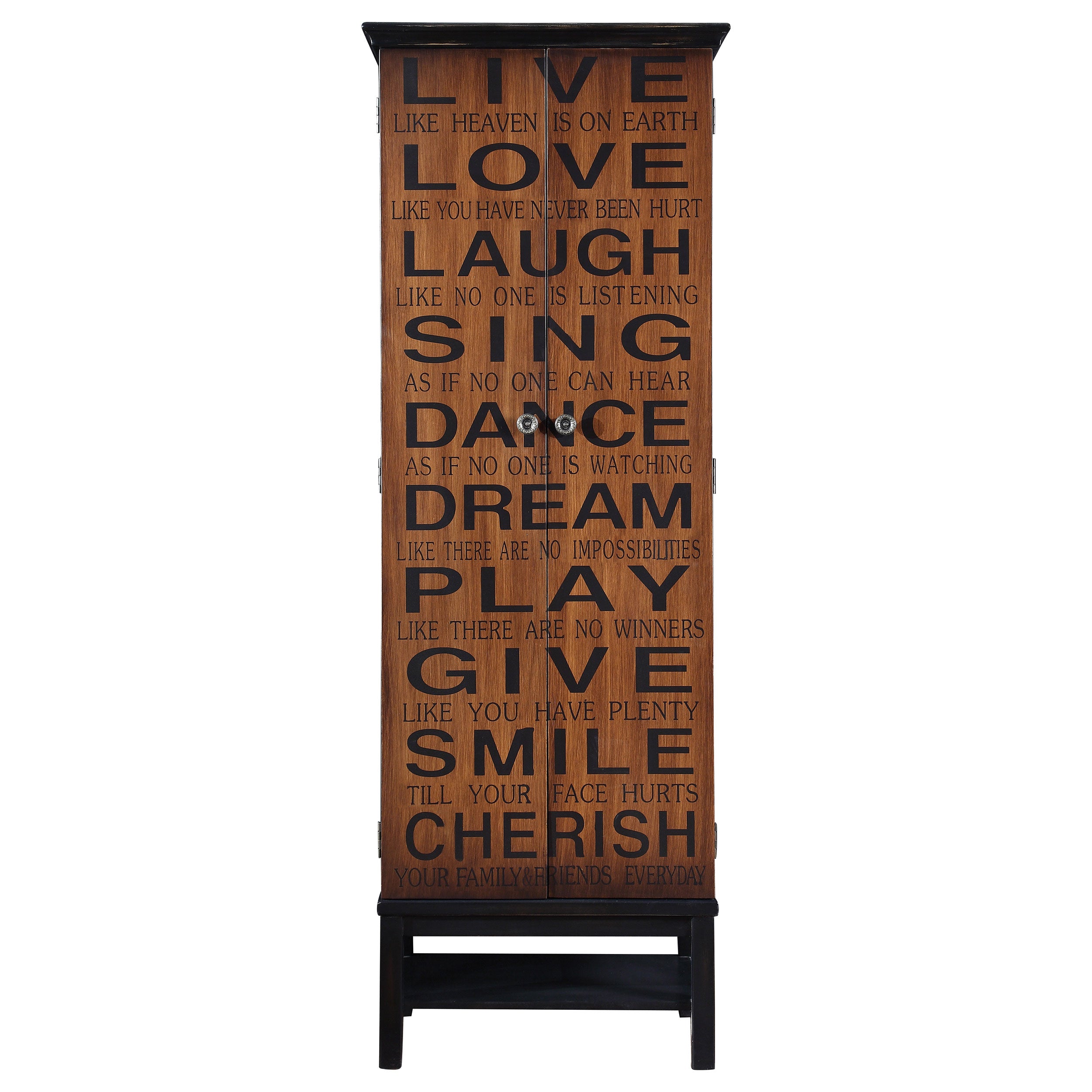 Coaster Lovegood 2-door Accent Cabinet Rich Brown and Black Default Title