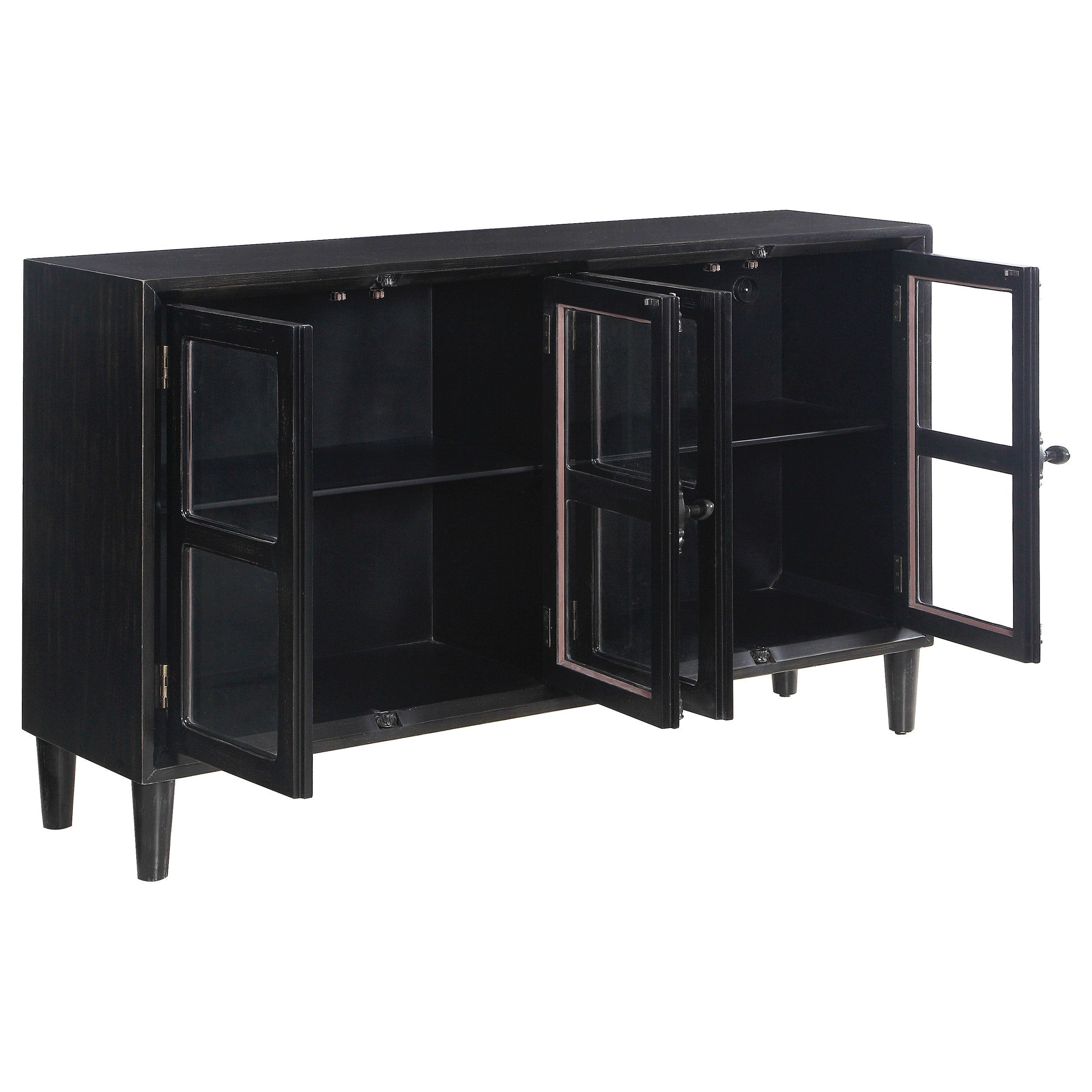 Coaster Sylvia 4-door Accent Cabinet Black Default Title