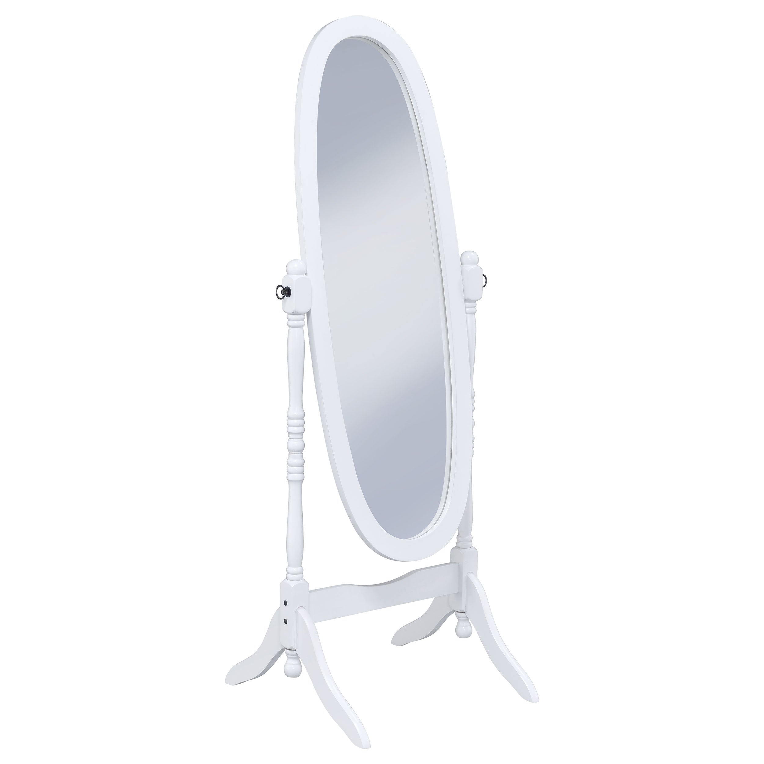 Coaster Foyet Oval Cheval Mirror White Default Title