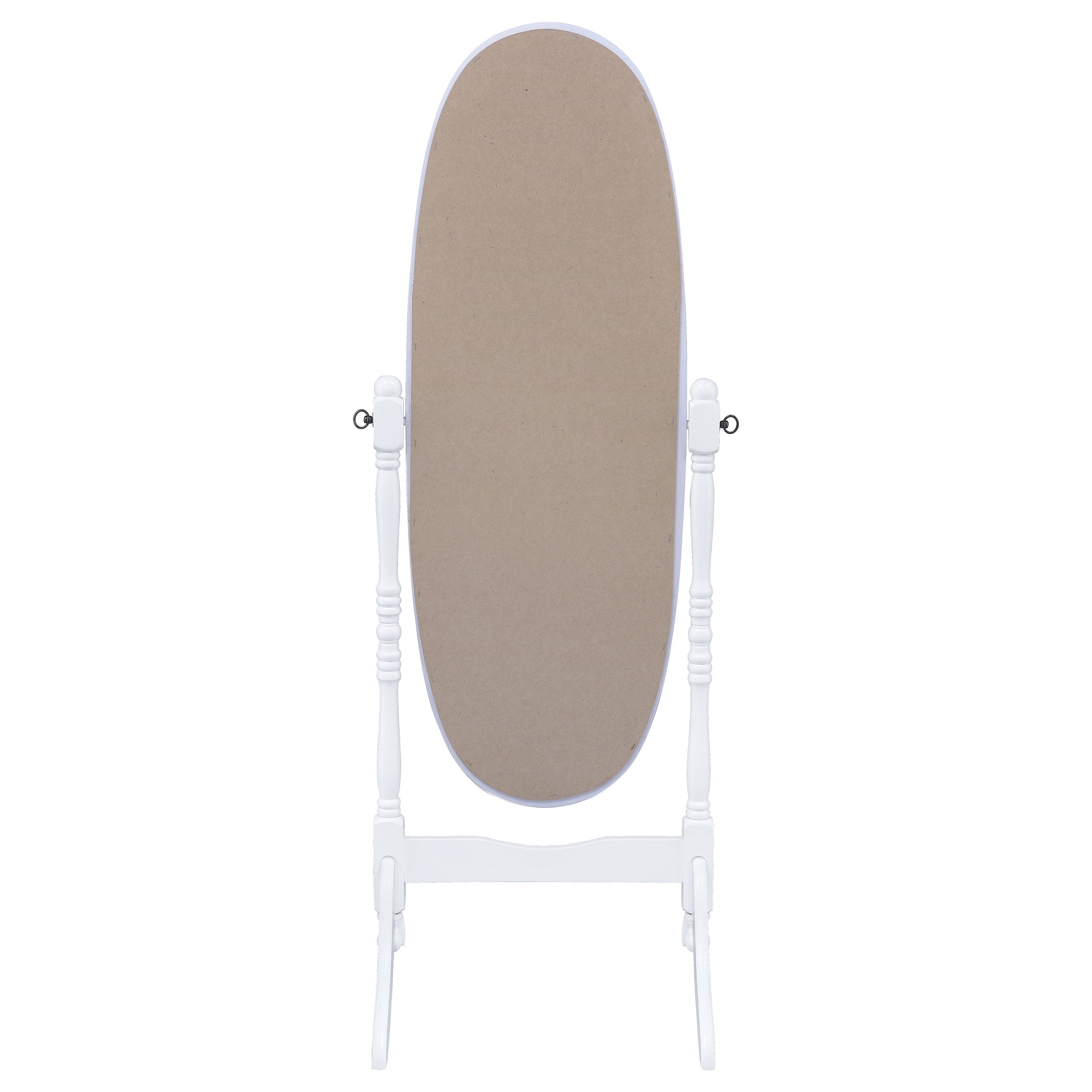 Coaster Foyet Oval Cheval Mirror White Default Title