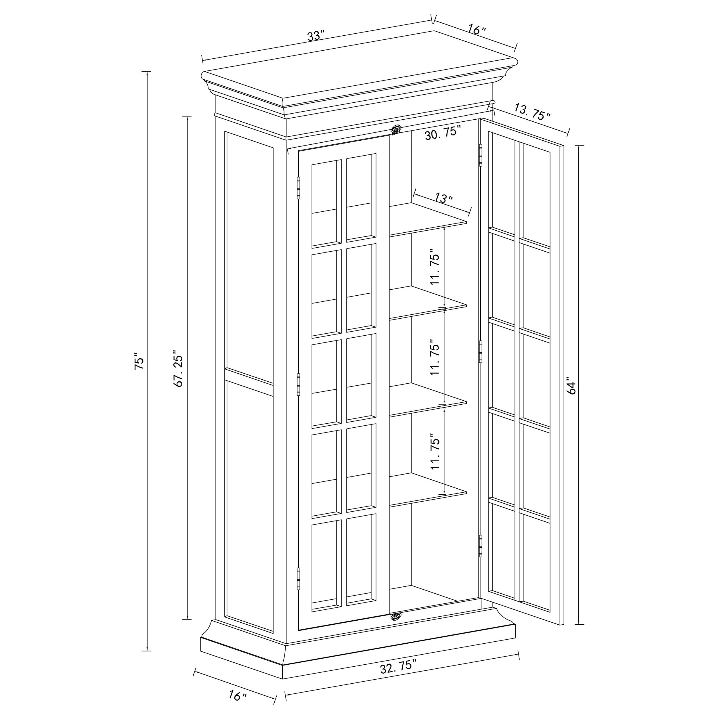 Coaster Tammi 2-door Tall Cabinet Antique White and Brown Default Title