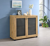 Coaster Mchale Accent Cabinet with Two Mesh Doors Golden Oak Default Title