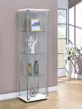 Coaster Bellatrix Rectangular 4-shelf Curio Cabinet White and Clear Default Title