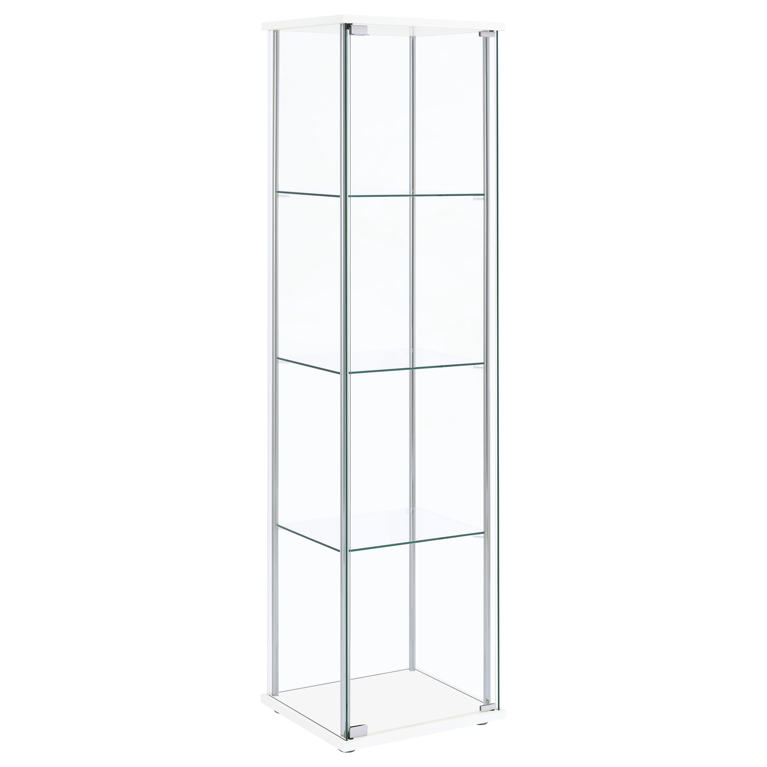 Coaster Bellatrix Rectangular 4-shelf Curio Cabinet White and Clear Default Title