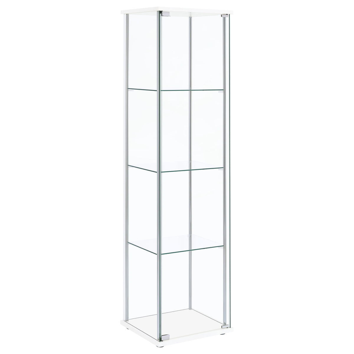 Coaster Bellatrix Rectangular 4-shelf Curio Cabinet White and Clear Default Title