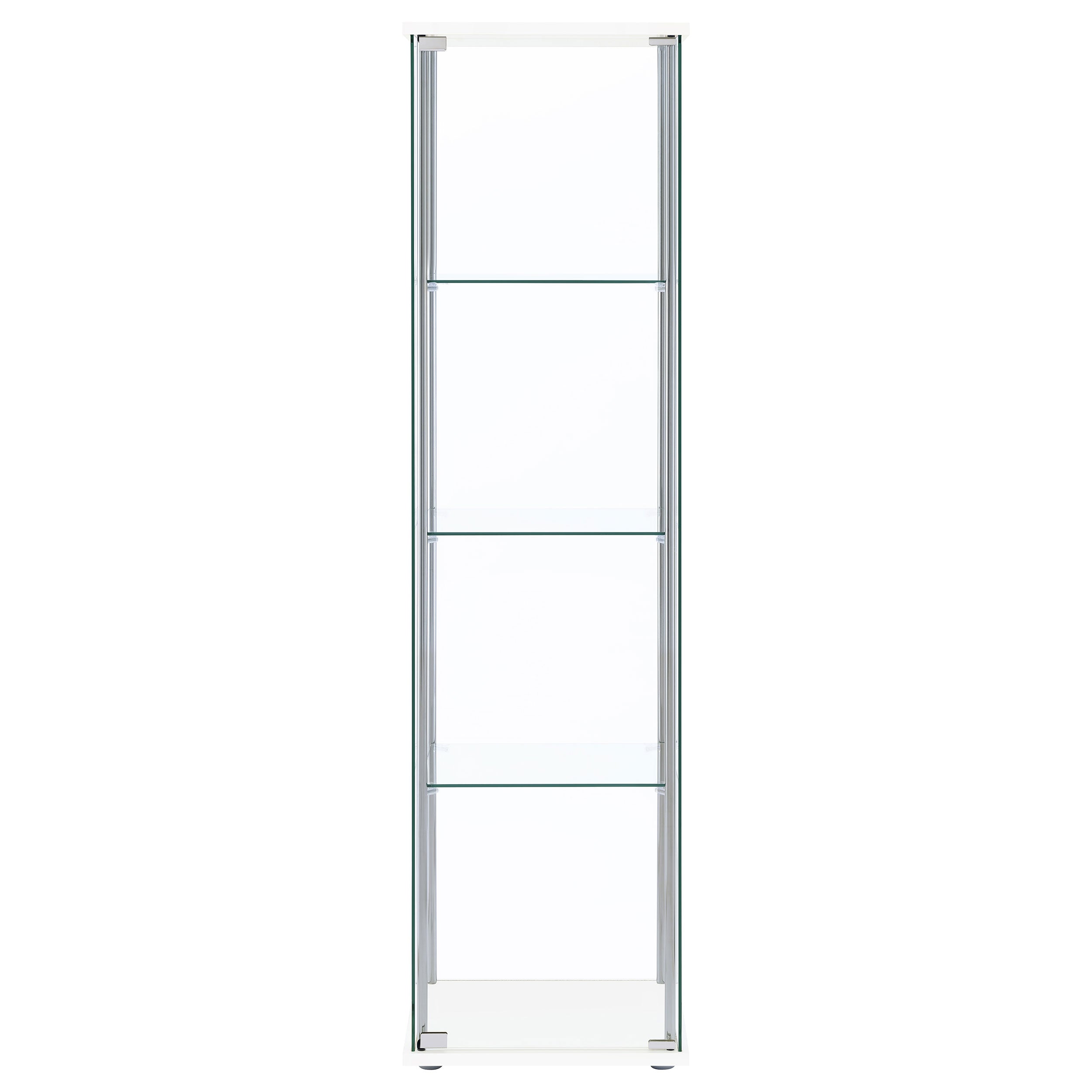 Coaster Bellatrix Rectangular 4-shelf Curio Cabinet White and Clear Default Title