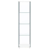 Coaster Bellatrix Rectangular 4-shelf Curio Cabinet White and Clear Default Title