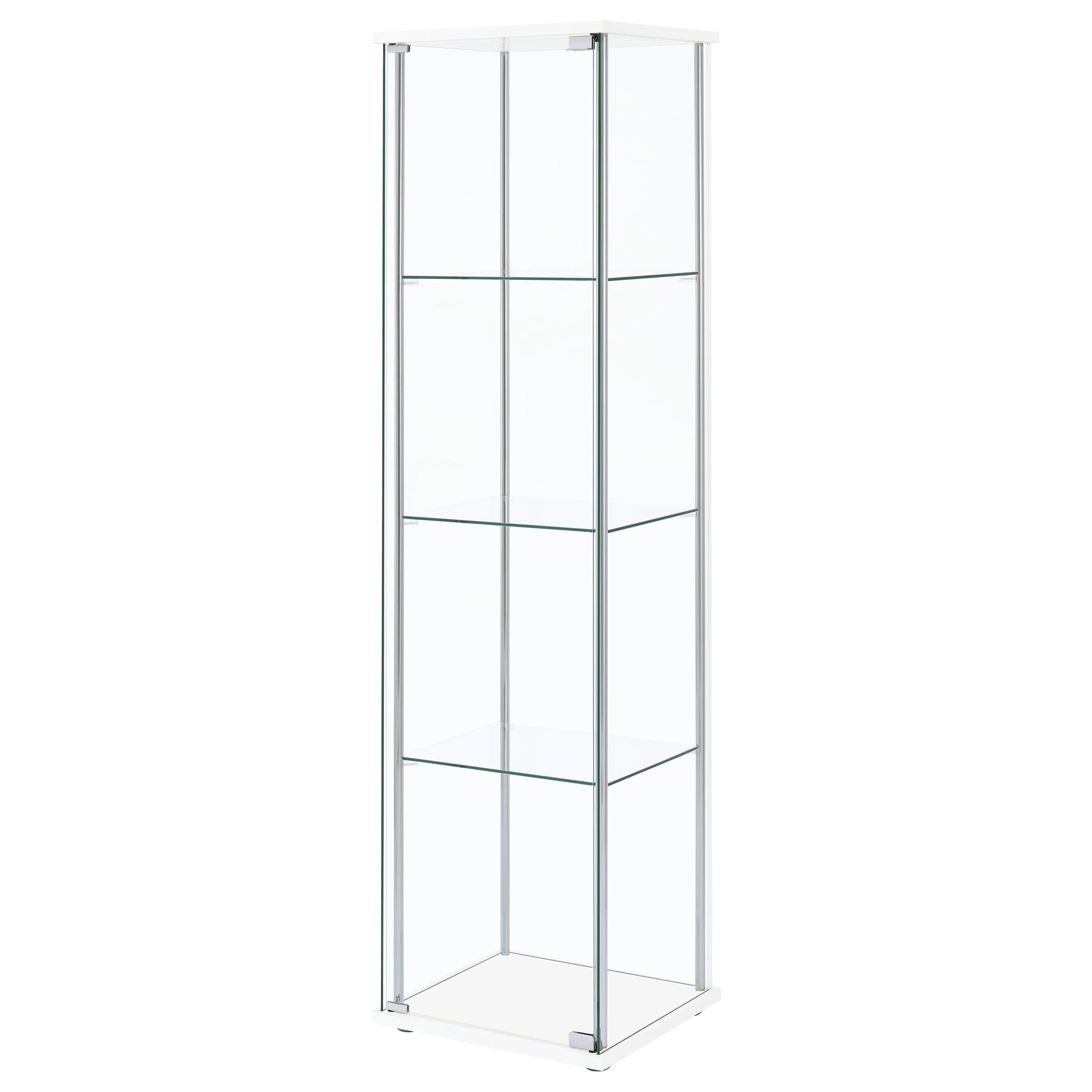 Coaster Bellatrix Rectangular 4-shelf Curio Cabinet White and Clear Default Title