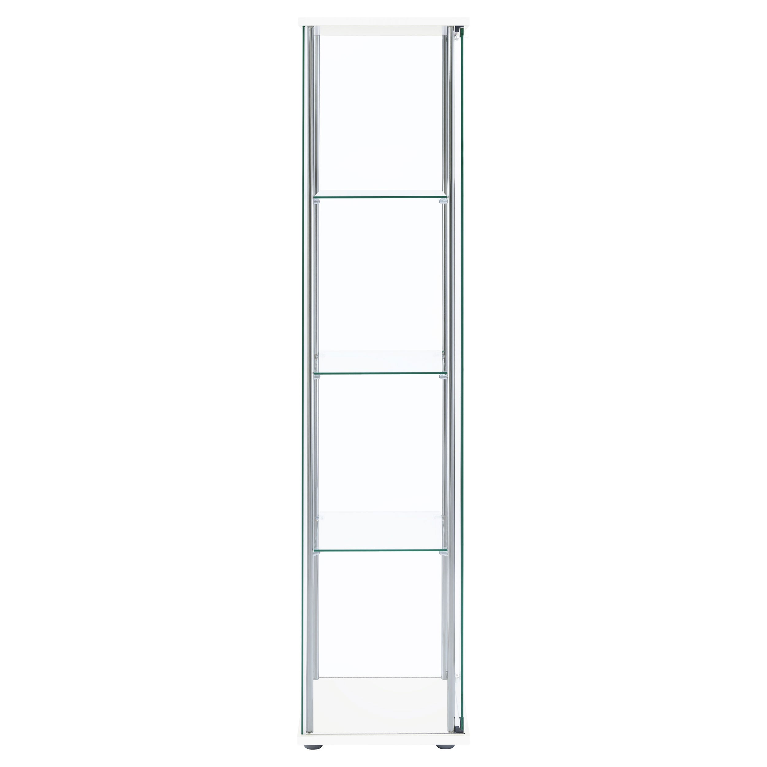 Coaster Bellatrix Rectangular 4-shelf Curio Cabinet White and Clear Default Title