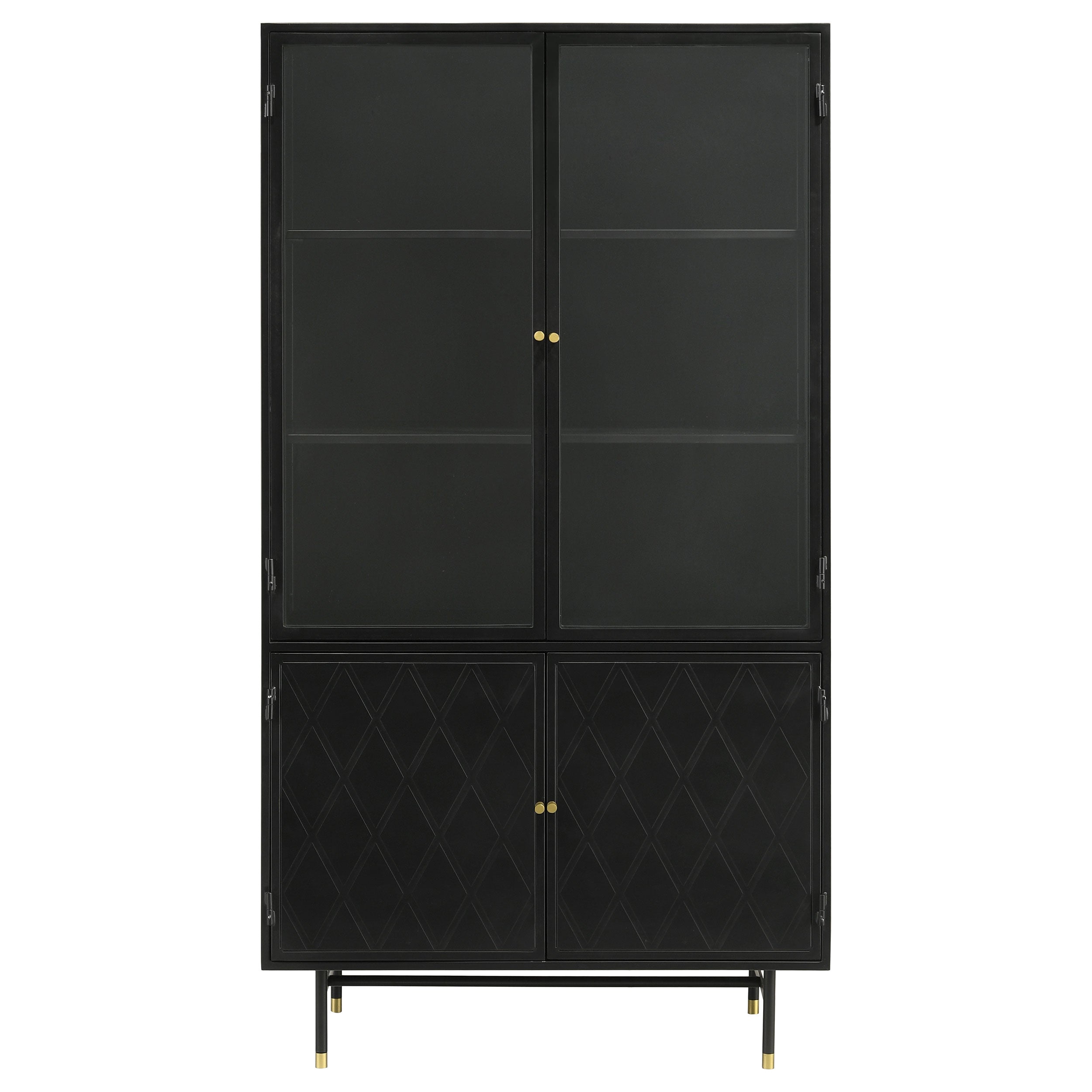 Coaster Santiago Rectangular 4-door Cabinet Matte Black Default Title