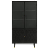 Coaster Santiago Rectangular 4-door Cabinet Matte Black Default Title