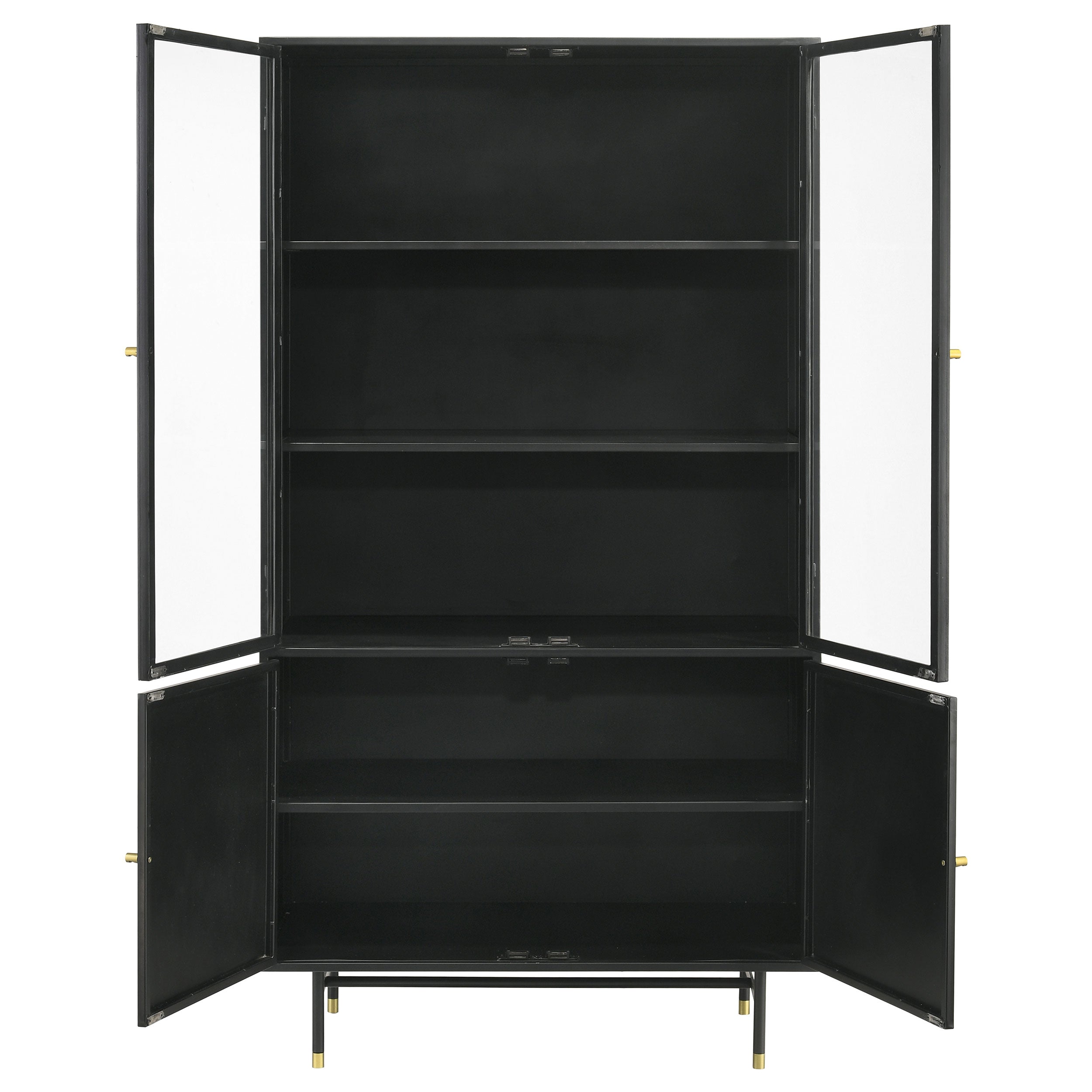 Coaster Santiago Rectangular 4-door Cabinet Matte Black Default Title