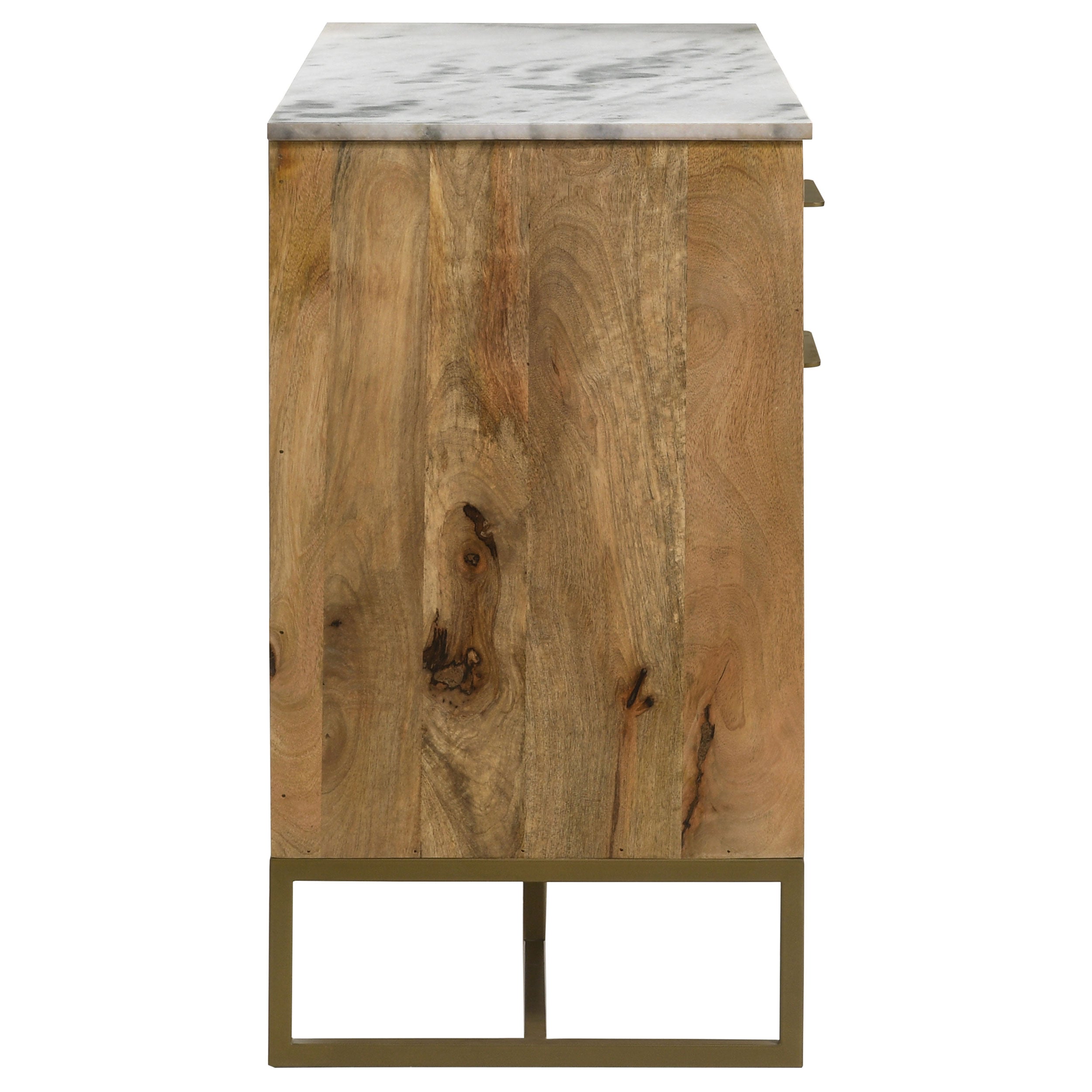 Coaster Keaton 3-door Accent Cabinet with Marble Top Natural and Antique Gold Default Title