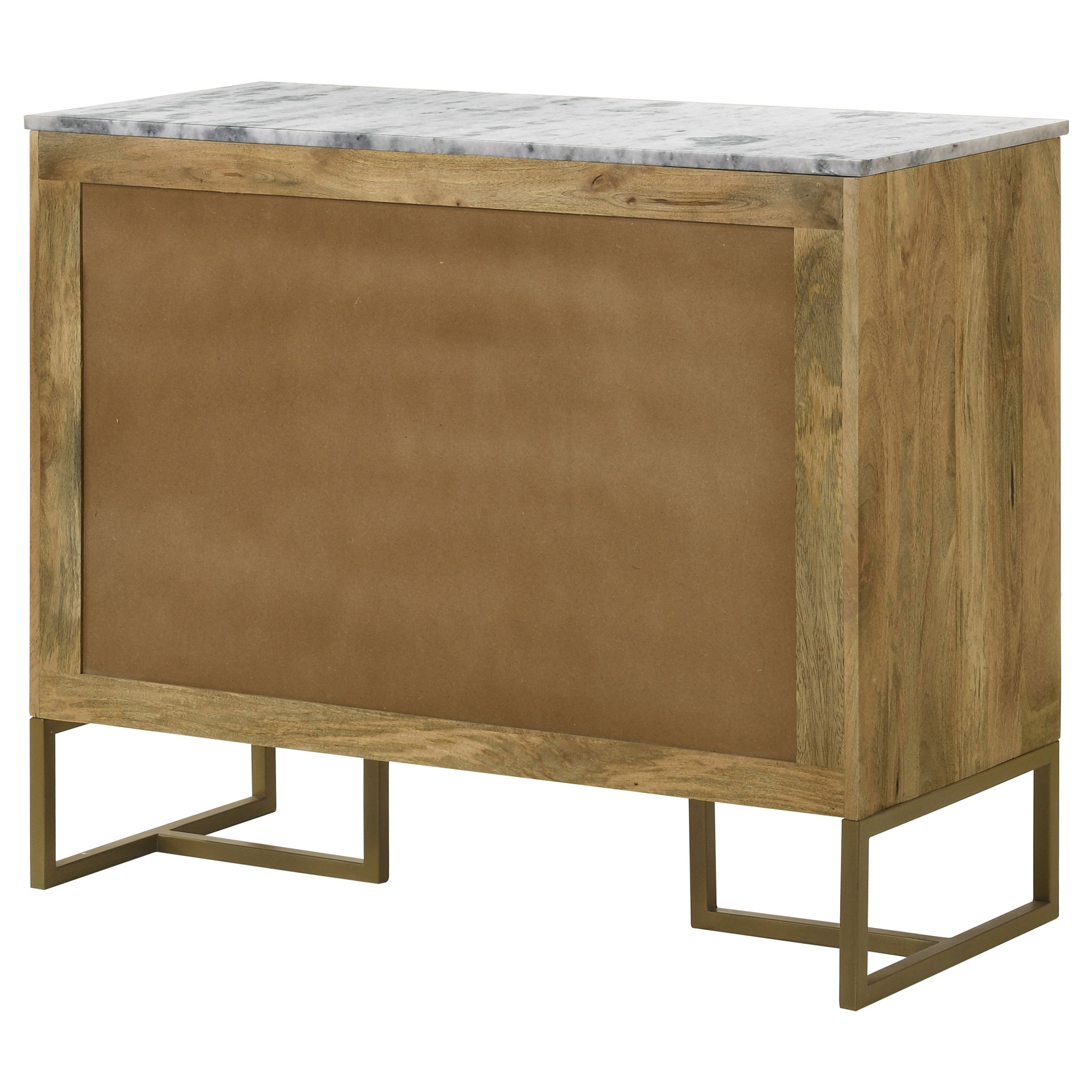 Coaster Keaton 2-door Accent Cabinet with Marble Top Natural and Antique Gold Default Title