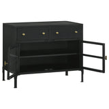 Coaster Sadler 2-drawer Accent Cabinet with Glass Doors Black Default Title