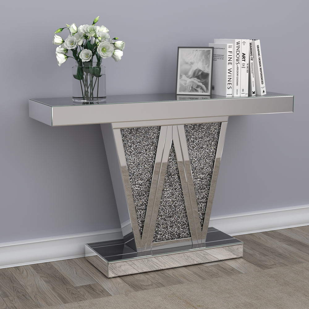 Coaster Crocus Rectangular Console Table Silver Default Title