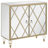 Coaster Astilbe 2-door Accent Cabinet Mirror and Champagne Default Title