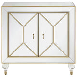 Coaster Lupin 2-door Accent Cabinet Mirror and Champagne Default Title