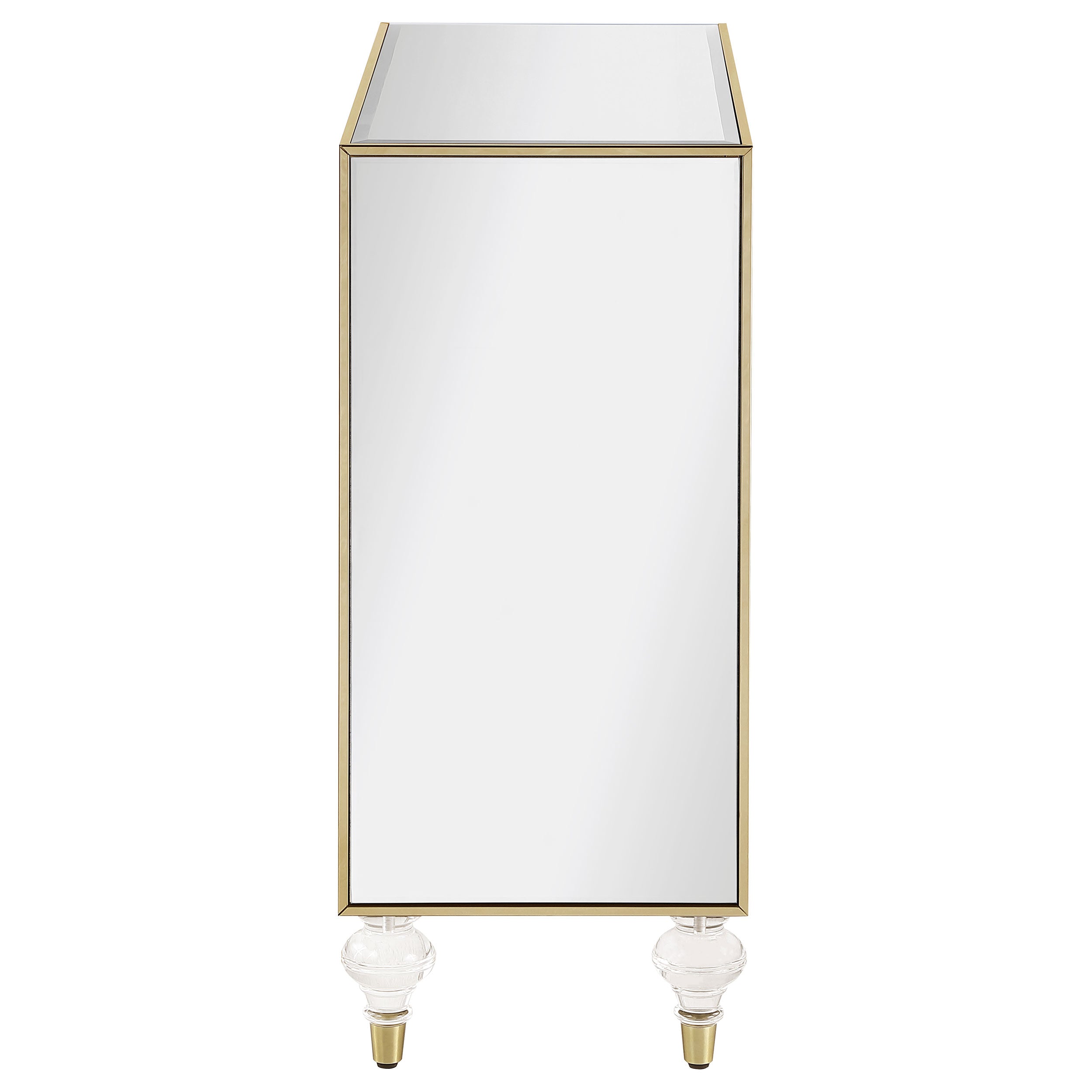 Coaster Lupin 2-door Accent Cabinet Mirror and Champagne Default Title