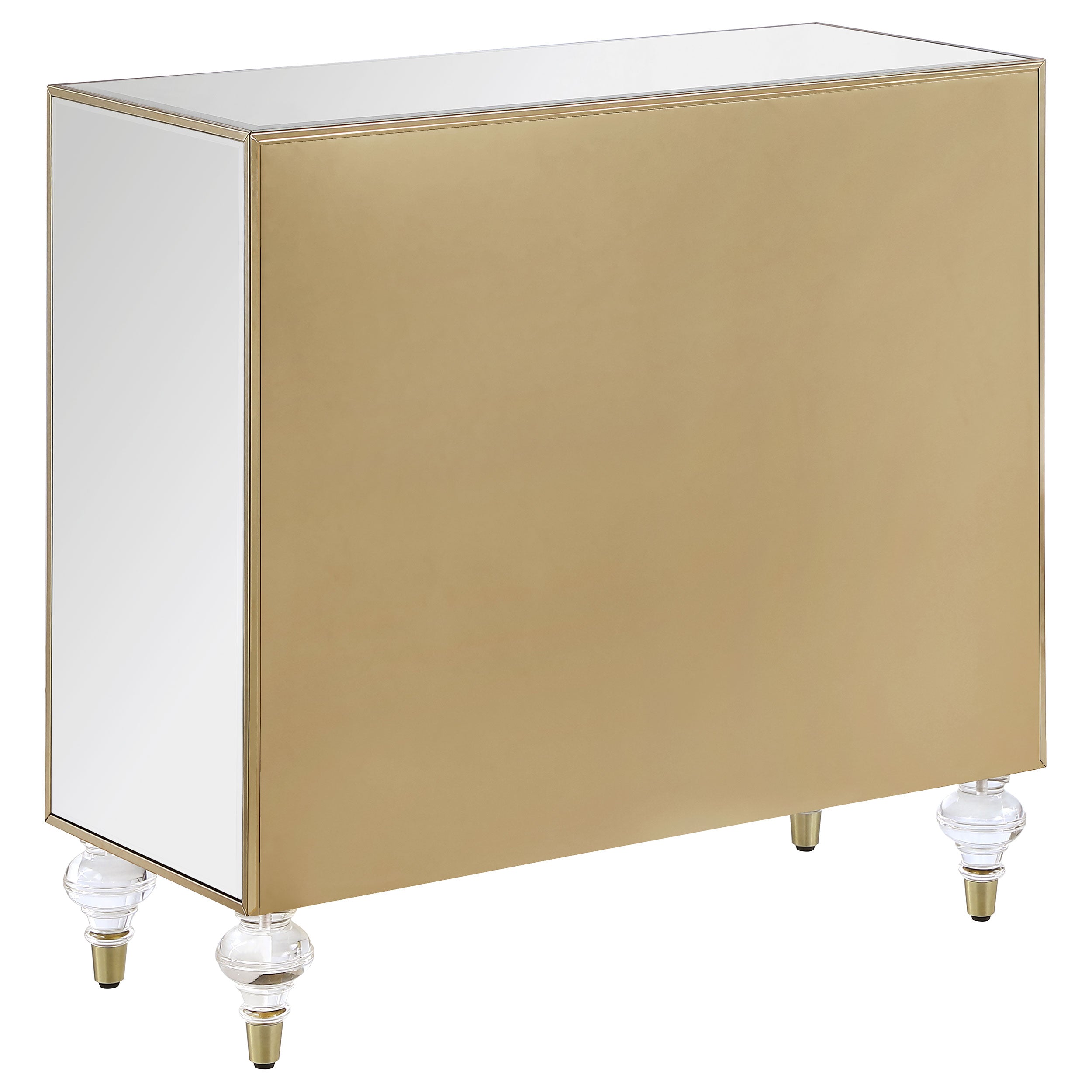 Coaster Lupin 2-door Accent Cabinet Mirror and Champagne Default Title