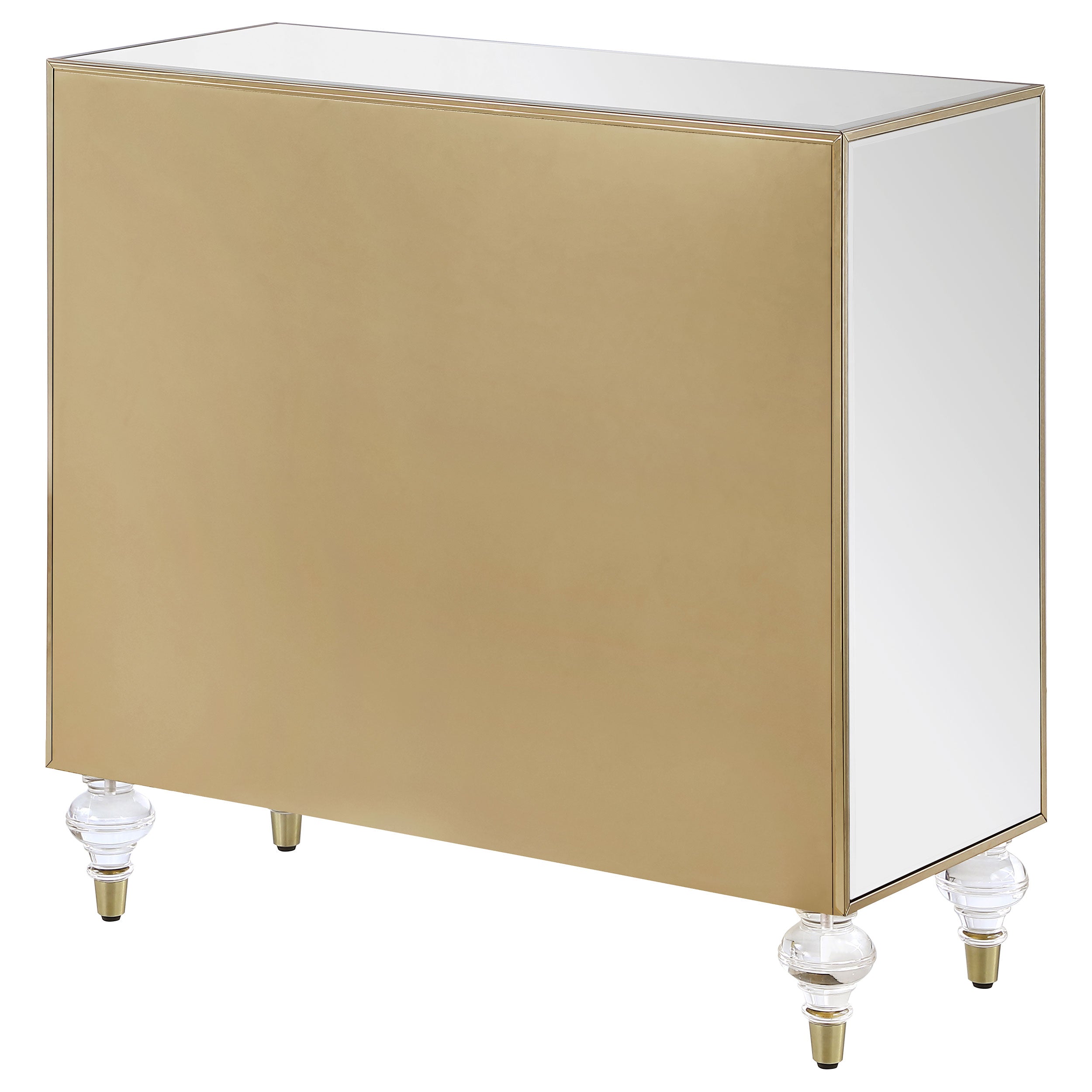 Coaster Lupin 2-door Accent Cabinet Mirror and Champagne Default Title