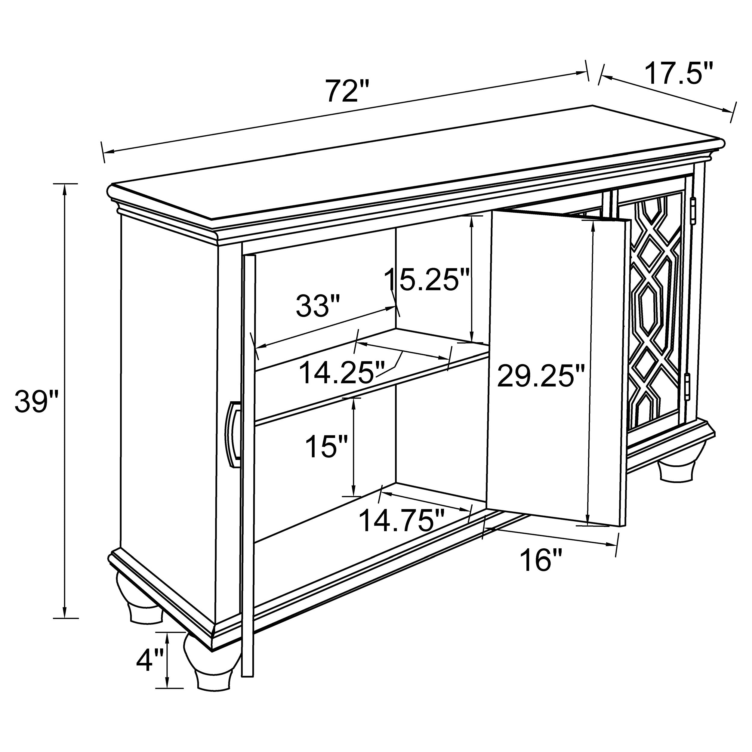 Coaster Melanie 4-door Accent Cabinet Antique White Default Title