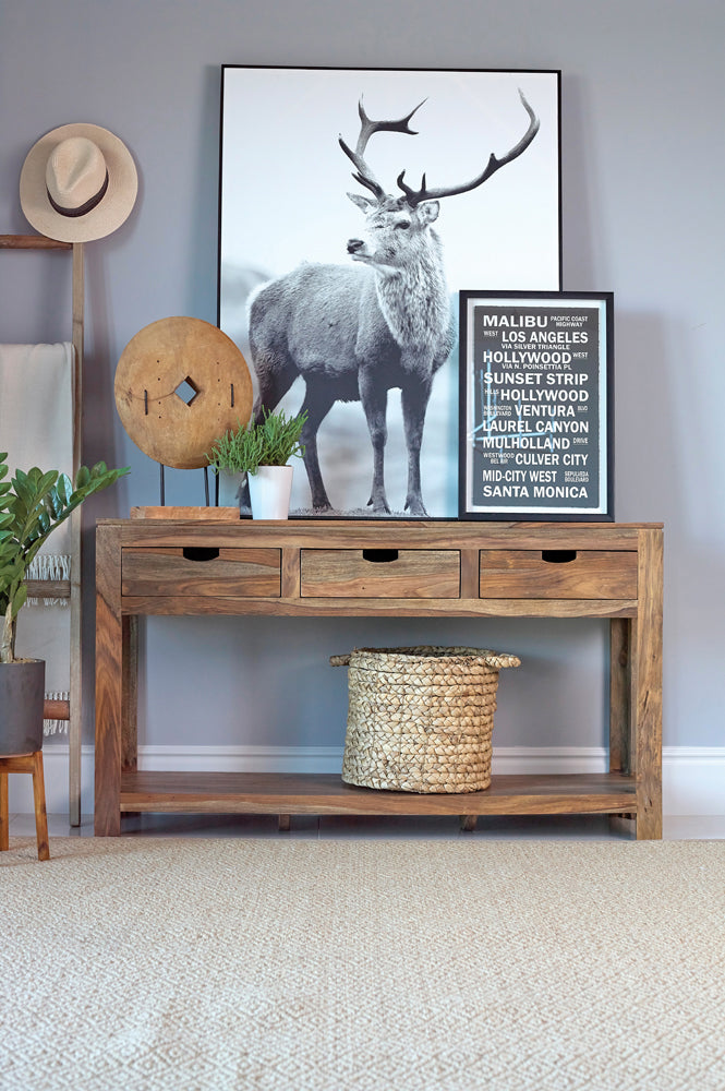 Coaster Esther 3-drawer Storage Console Table Natural Sheesham Default Title