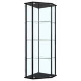 Coaster Zenobia Glass Shelf Curio Cabinet Clear and Black Default Title