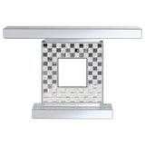 Coaster Claire Checkerboard Square Base Console Table Silver