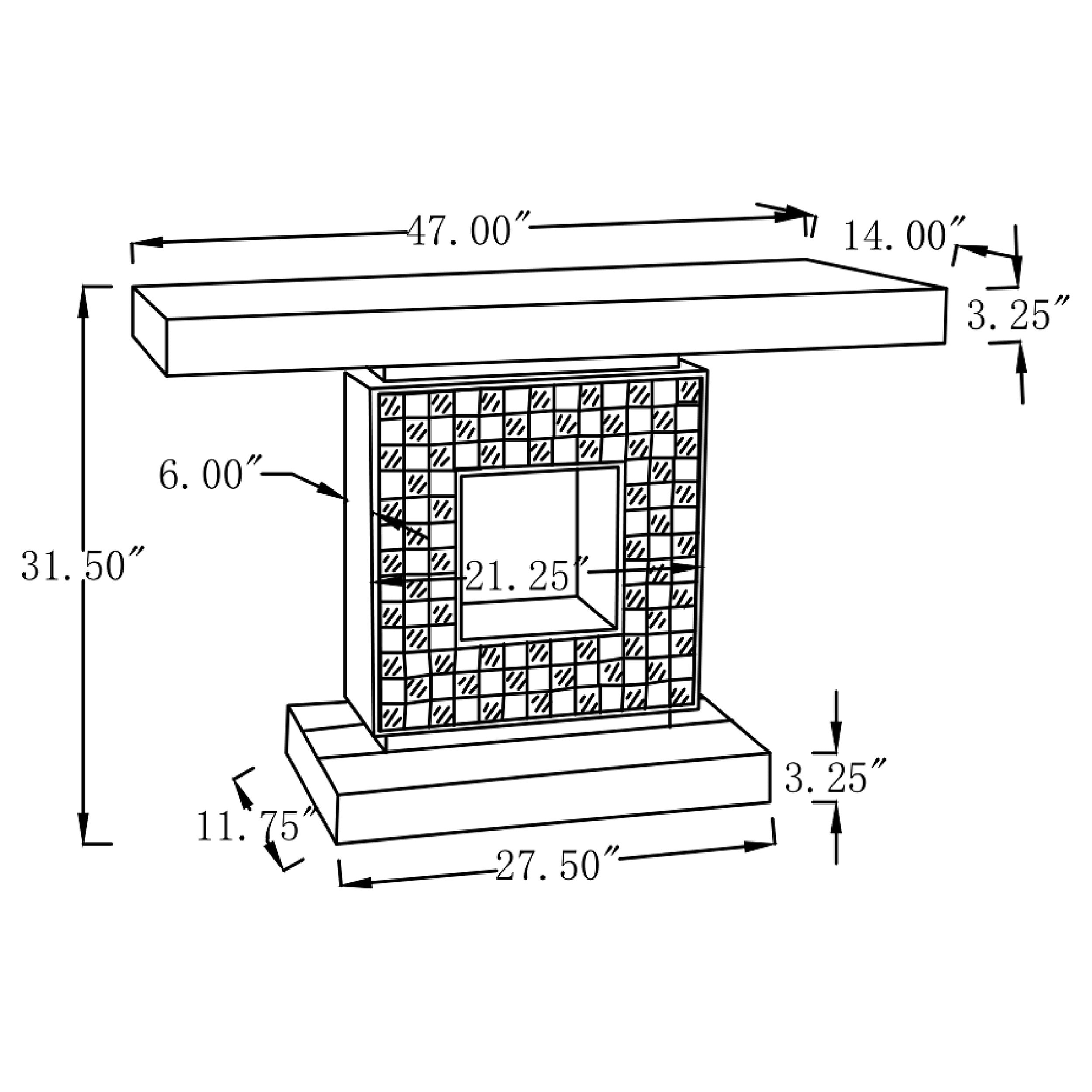 Coaster Claire Checkerboard Square Base Console Table Silver