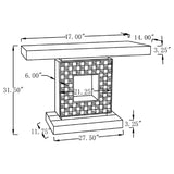 Coaster Claire Checkerboard Square Base Console Table Silver