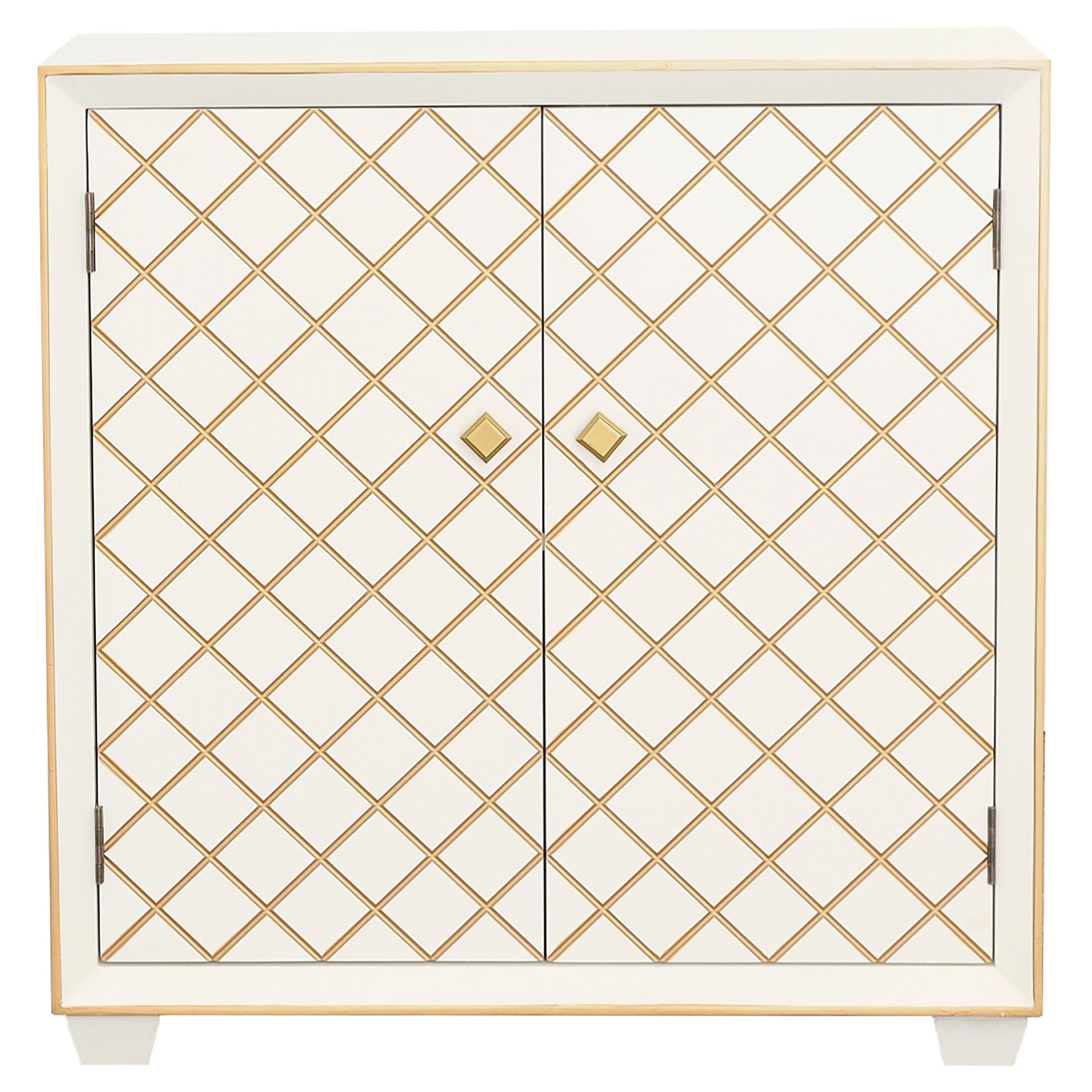 Coaster Belinda 2-door Accent Cabinet White and Gold Default Title