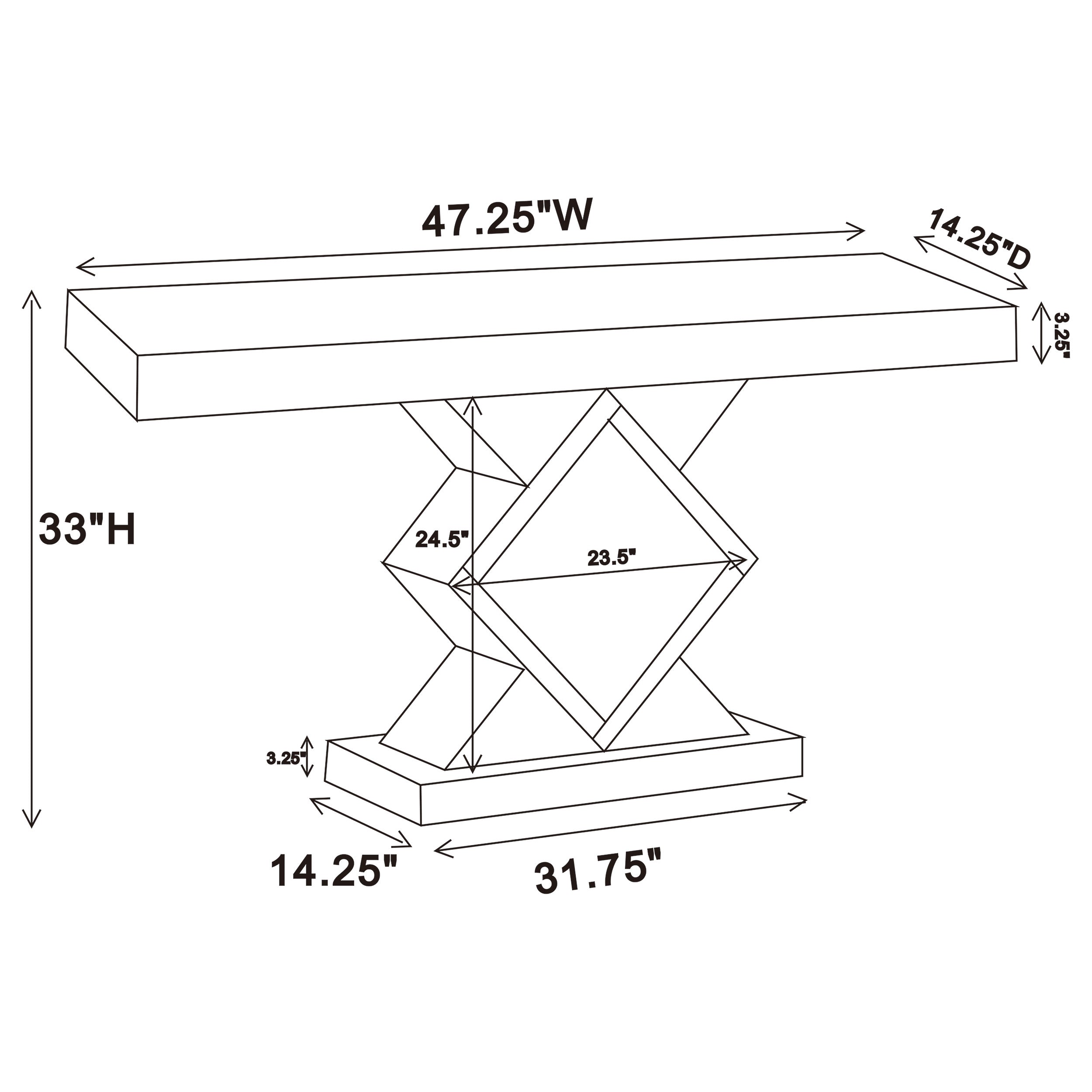 Coaster Andorra Console Table with LED Lighting Silver