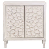 Coaster Clarkia Accent Cabinet with Floral Carved Door White Default Title