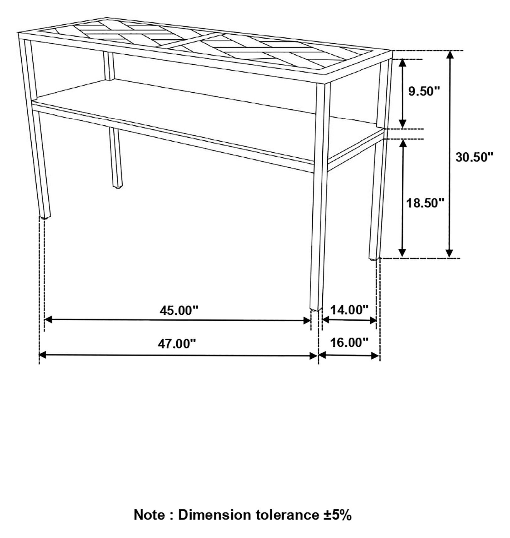 Coaster Quince Console Table with Open Shelf Natural Default Title